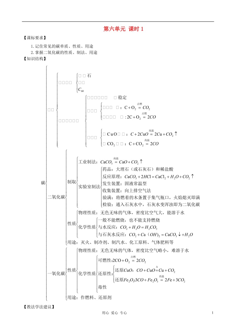 2012九年级化学一轮复习 第六单元教案 人教版.doc_第1页