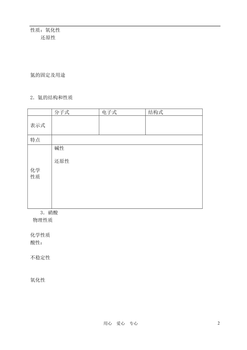 高中化学 第一章 氮族元素 第一节 氮和磷学案（1） 人教版第二册.doc_第2页