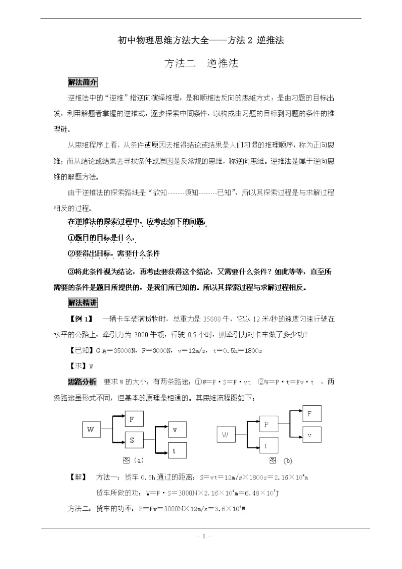 初中物理思维方法大全——方法02逆推法-.doc_第1页