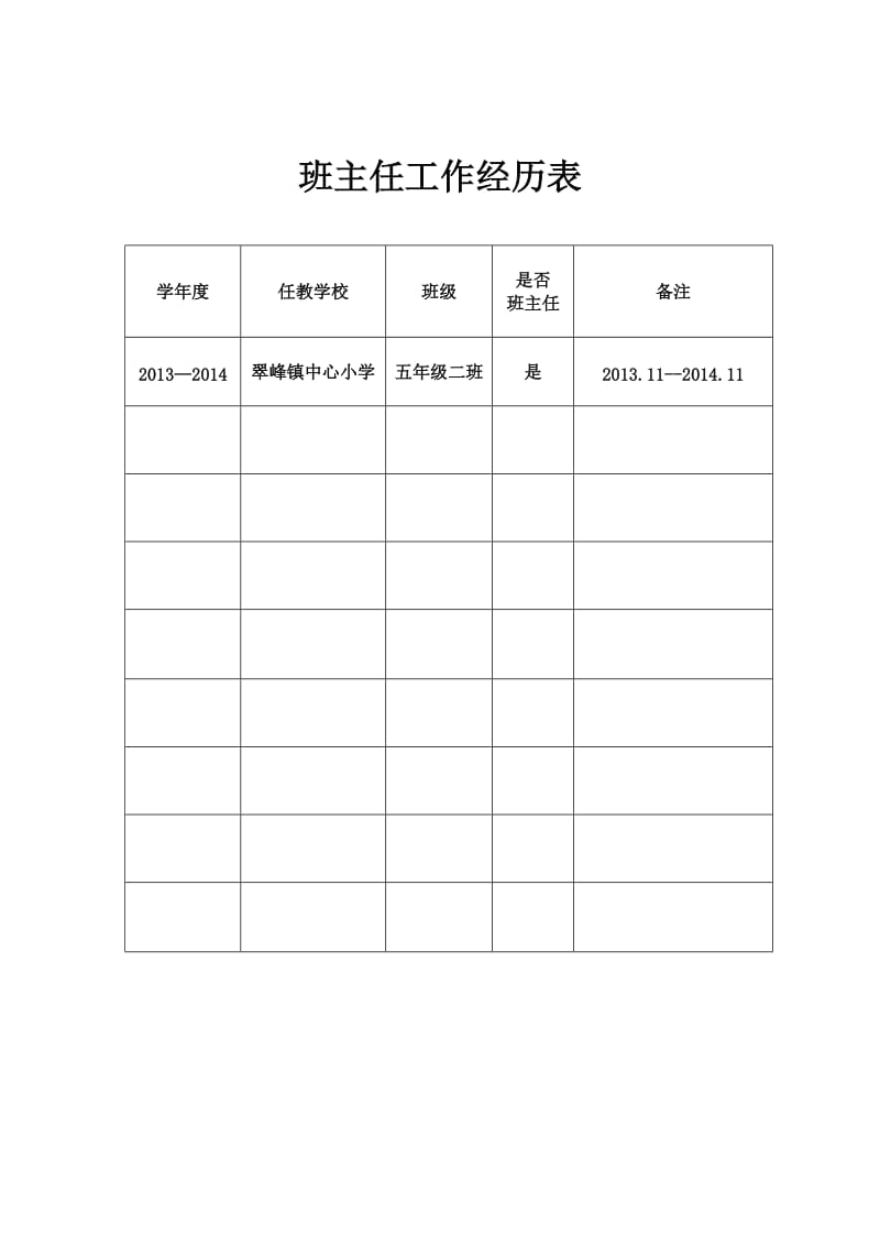 班主任工作经历.doc_第1页