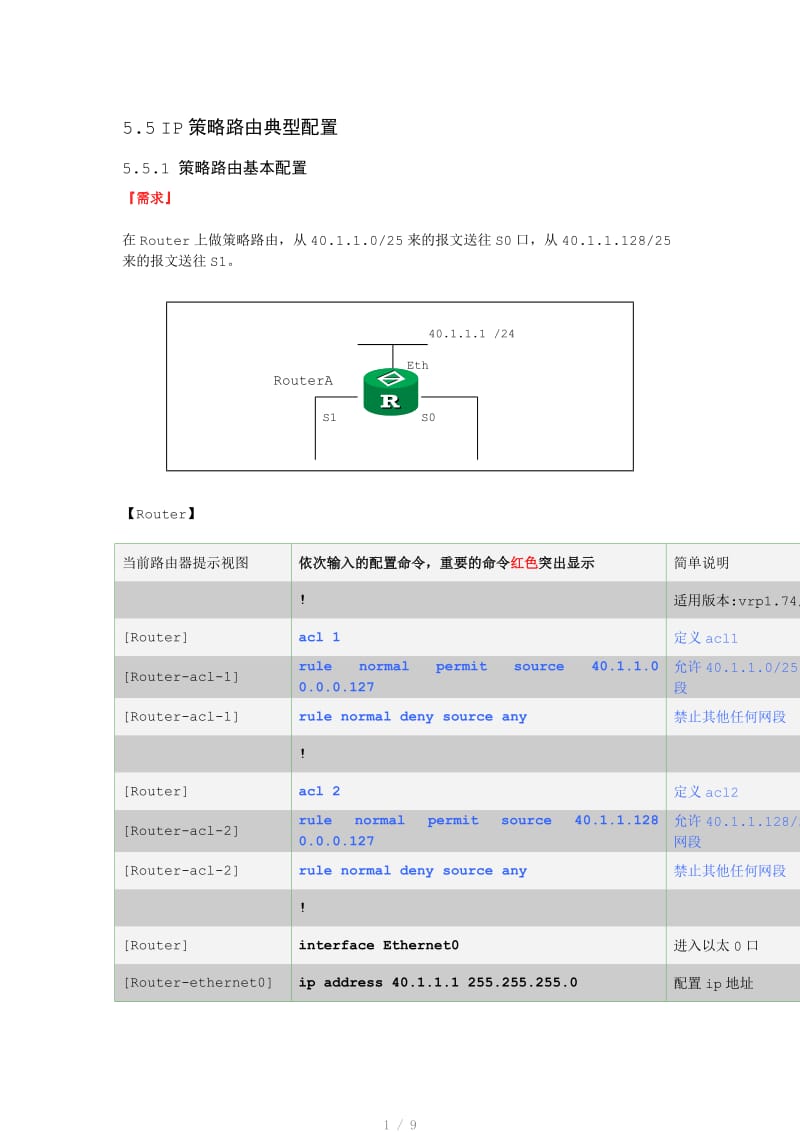 路由协议-ip策略路由典型配置.doc_第1页