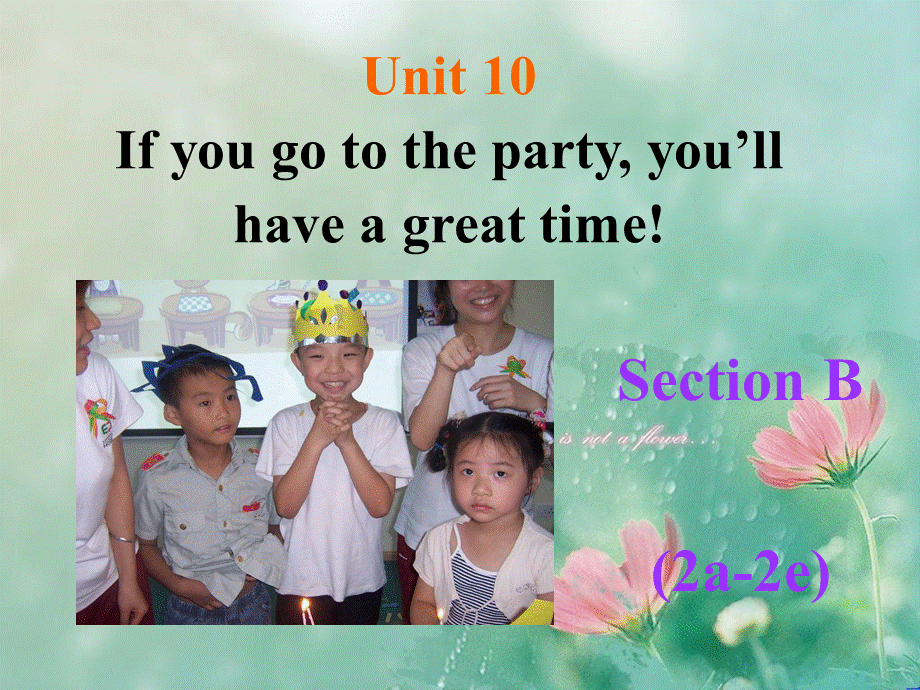 Unit 10 If you go to the party, you’ll have a great time Section B (2a-2e) (共22张PPT).ppt_第1页