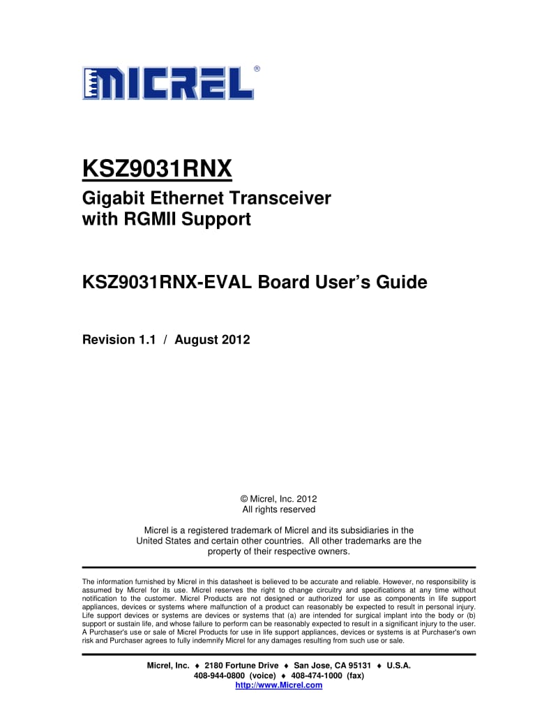 KSZ9031RNX-EVALBoardUserBsGuidev.pdf_第1页