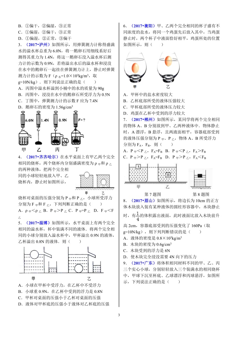 中考物理命题热点突破方法第十章《浮力》(二).doc_第3页