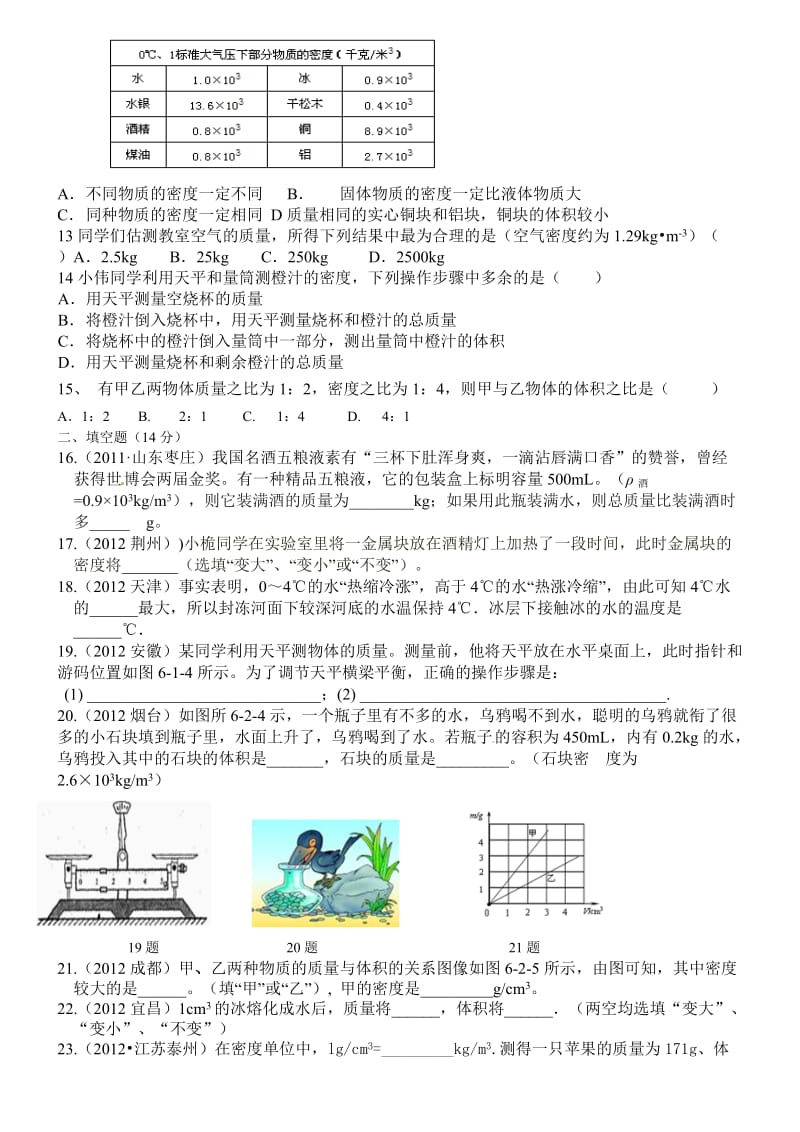 第六章质量和密度测试题.doc_第2页