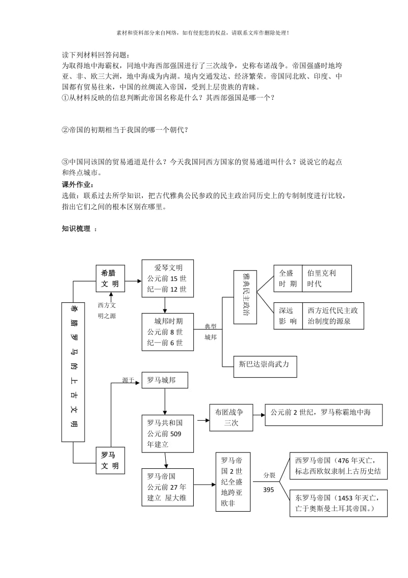 2019-2020年九年级历史上册 第3课 西方文明之源教案 人教新课标版.doc_第3页