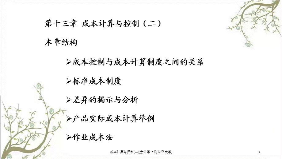 成本计算与控制(二)(会计学上海财经大学)课件.ppt_第1页