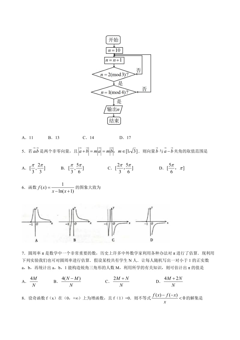 山西省太原市2020年高三年级模拟试题（二）数学（理）试题.docx_第2页