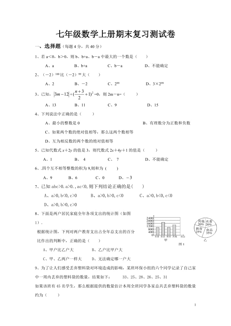 七年级数学上册期末测试卷.doc_第1页