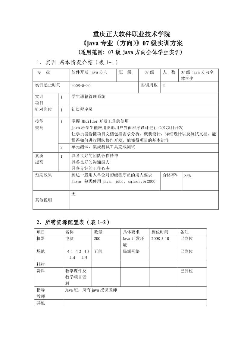 Java实训方案.doc_第1页