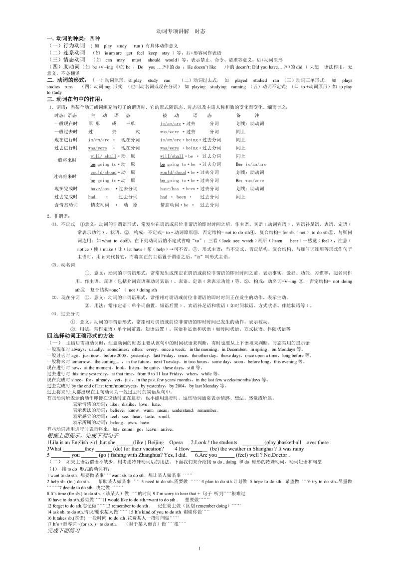 中考动词讲解精品.doc_第1页