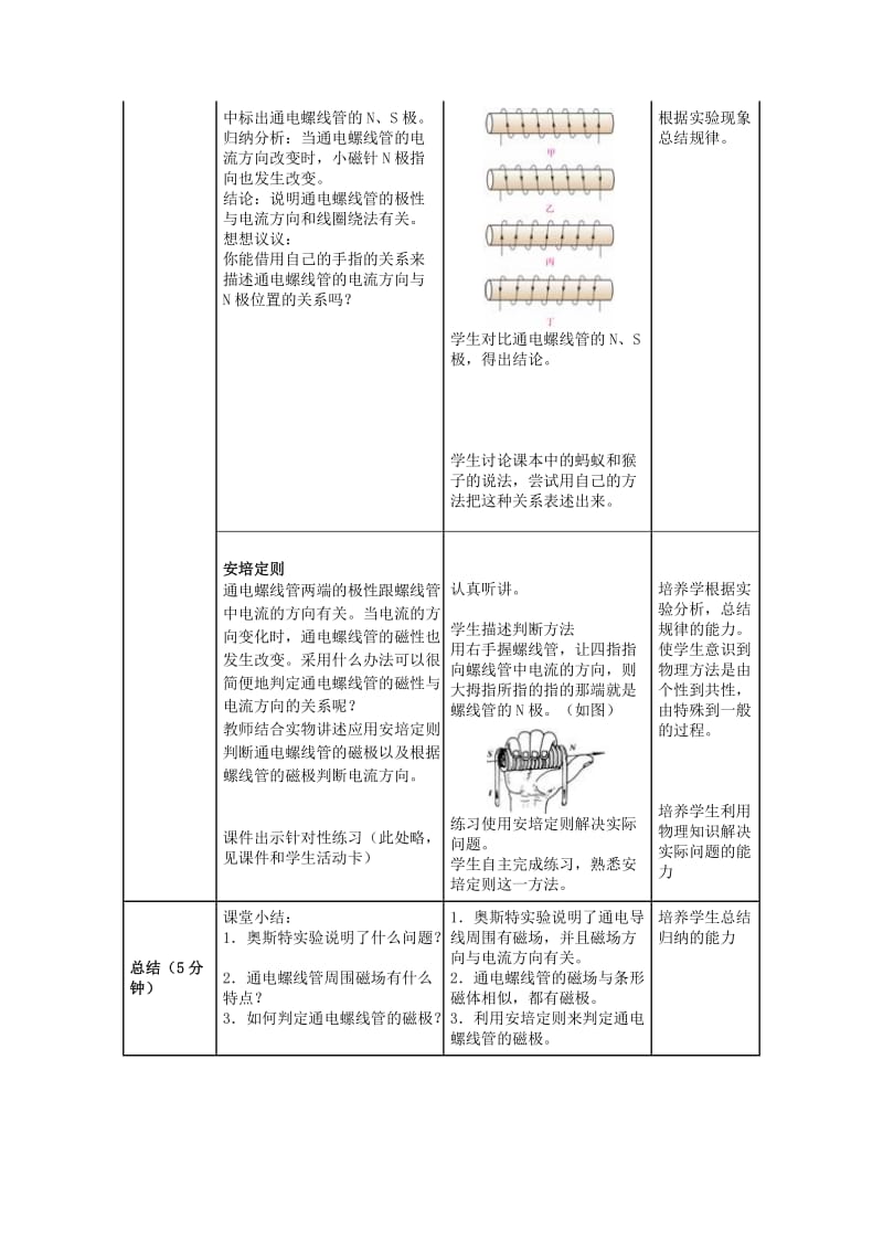 苏科版九年级物理下册第十六章二、电流的磁场 教案.docx_第3页