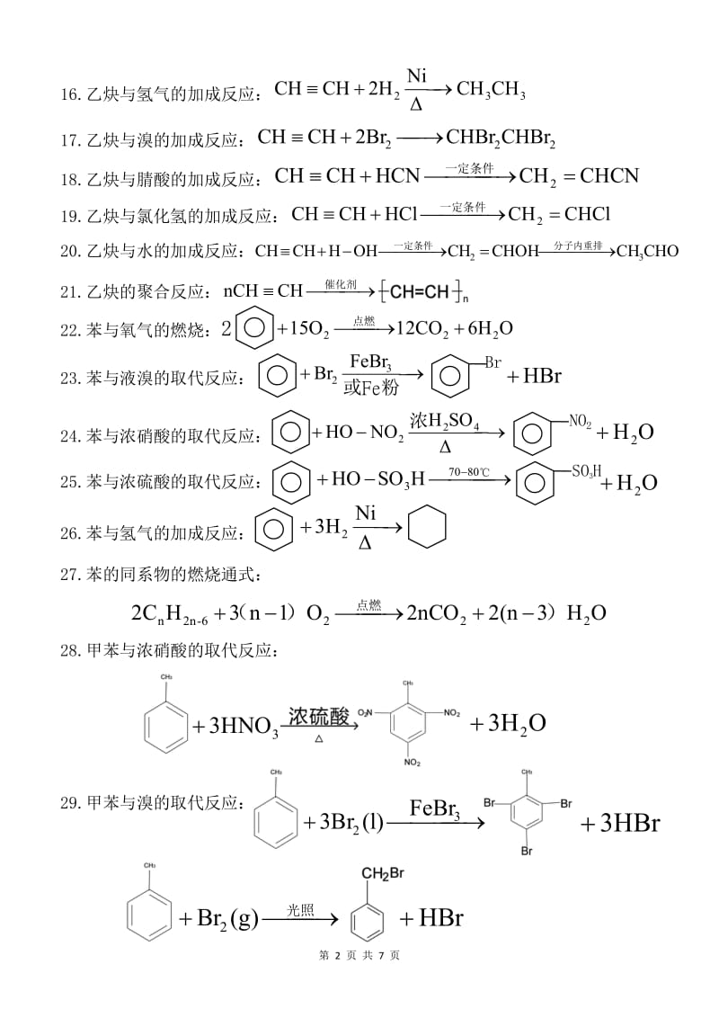 高中化学选修5全册1-5章有机方程式归纳（pdf版）可打印.pdf_第2页