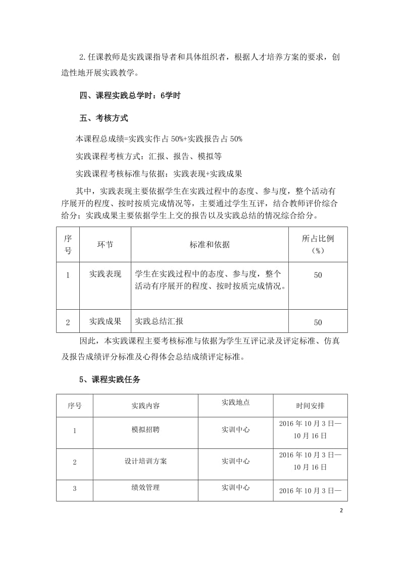 2015专升本人力资源管理实训实施方案.docx_第2页