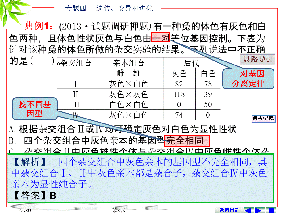 专题四(1)解决遗传规律问题的常用分析方法.ppt_第3页