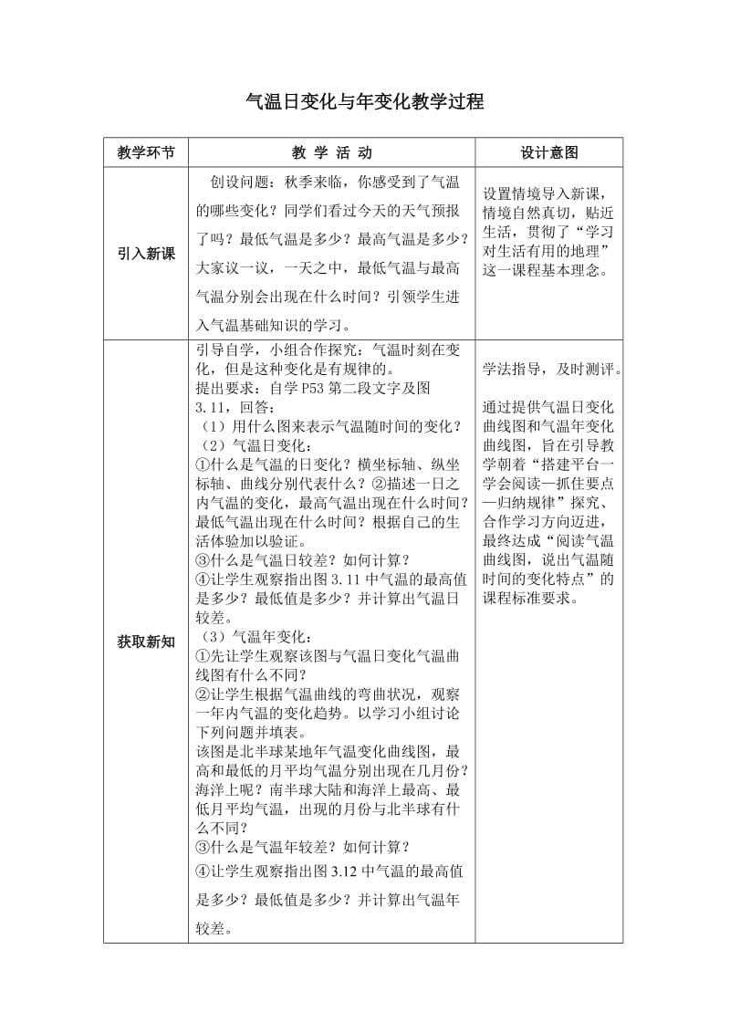 气温日变化与年变化教学过程.docx_第1页