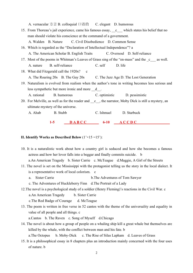 美国文学期末复习之选择题.doc_第2页