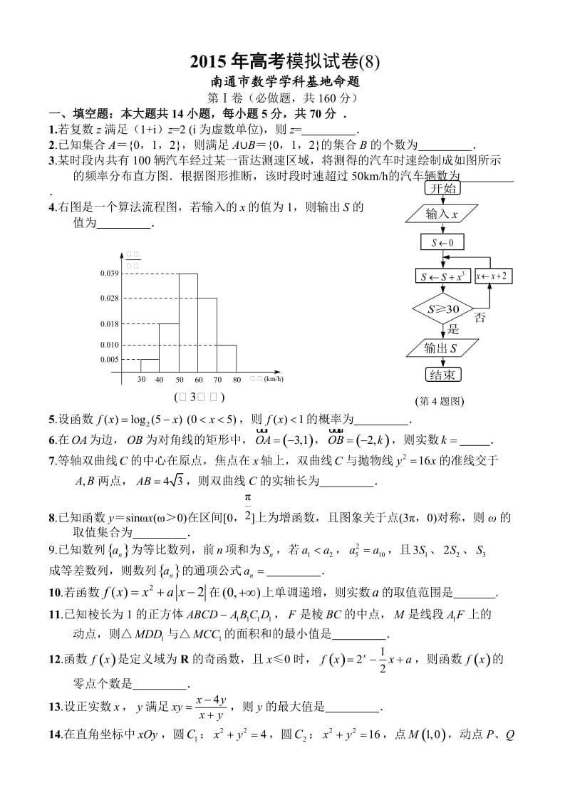 2015年江苏高考南通密卷八(南通市数学学科基地命题).doc_第1页