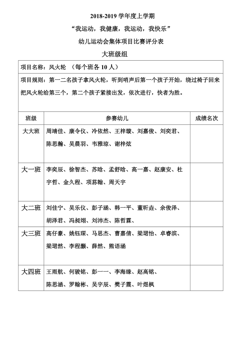 大班集体项目表格.doc_第1页