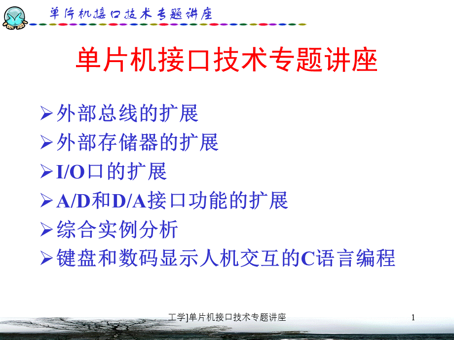 工学单片机接口技术专题讲座课件.ppt_第1页