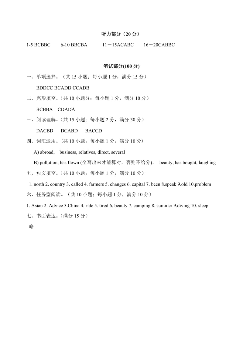 阶段性学习质量调研八年级英语试卷听力原文和参考答案.doc_第2页