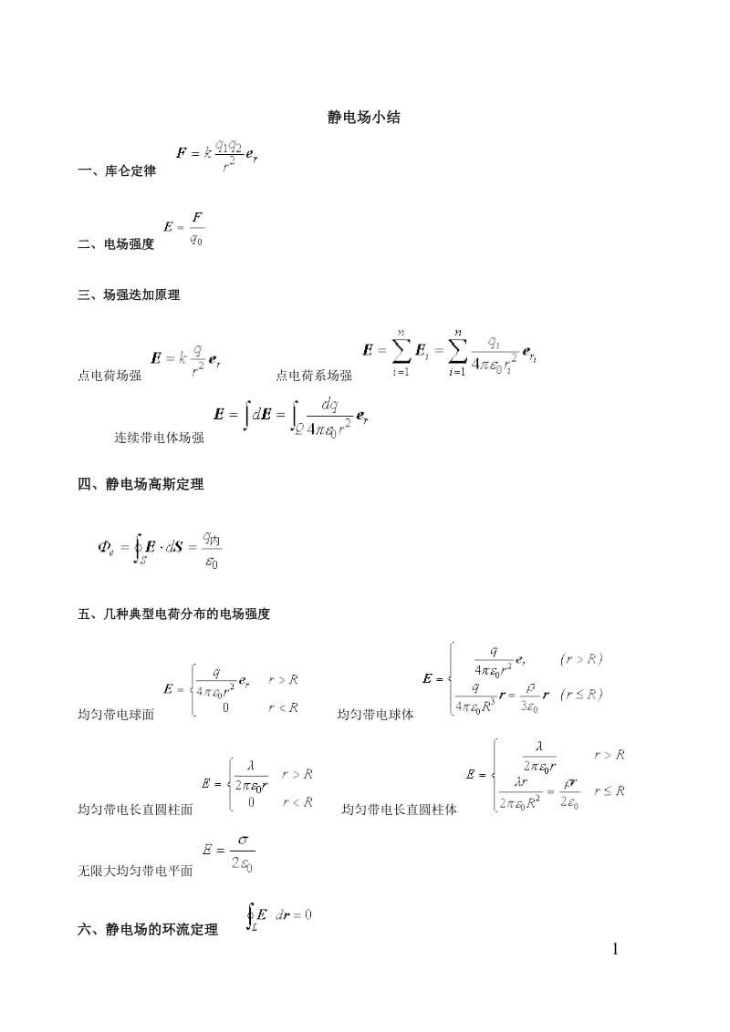 大学物理-电磁学公式全集.doc_第1页