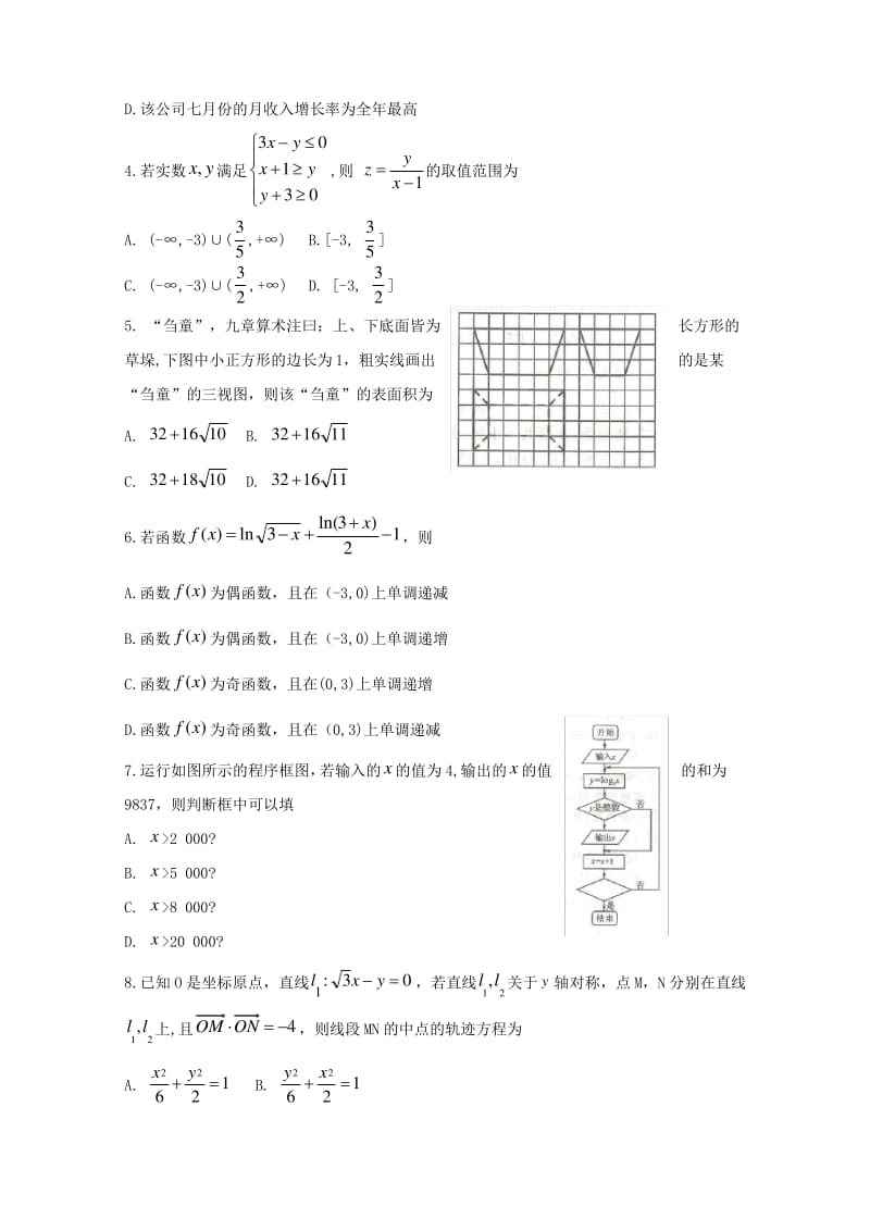 全国普通高等学校招生统一考试高考数学押题卷3理.pdf_第2页