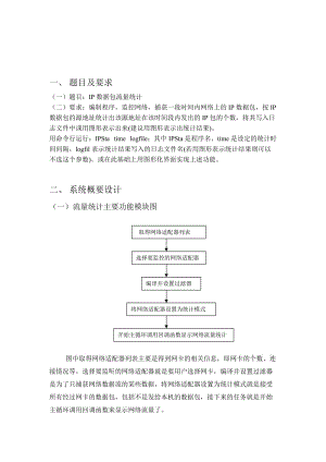 网络程序设计IP数据包流量统计.docx