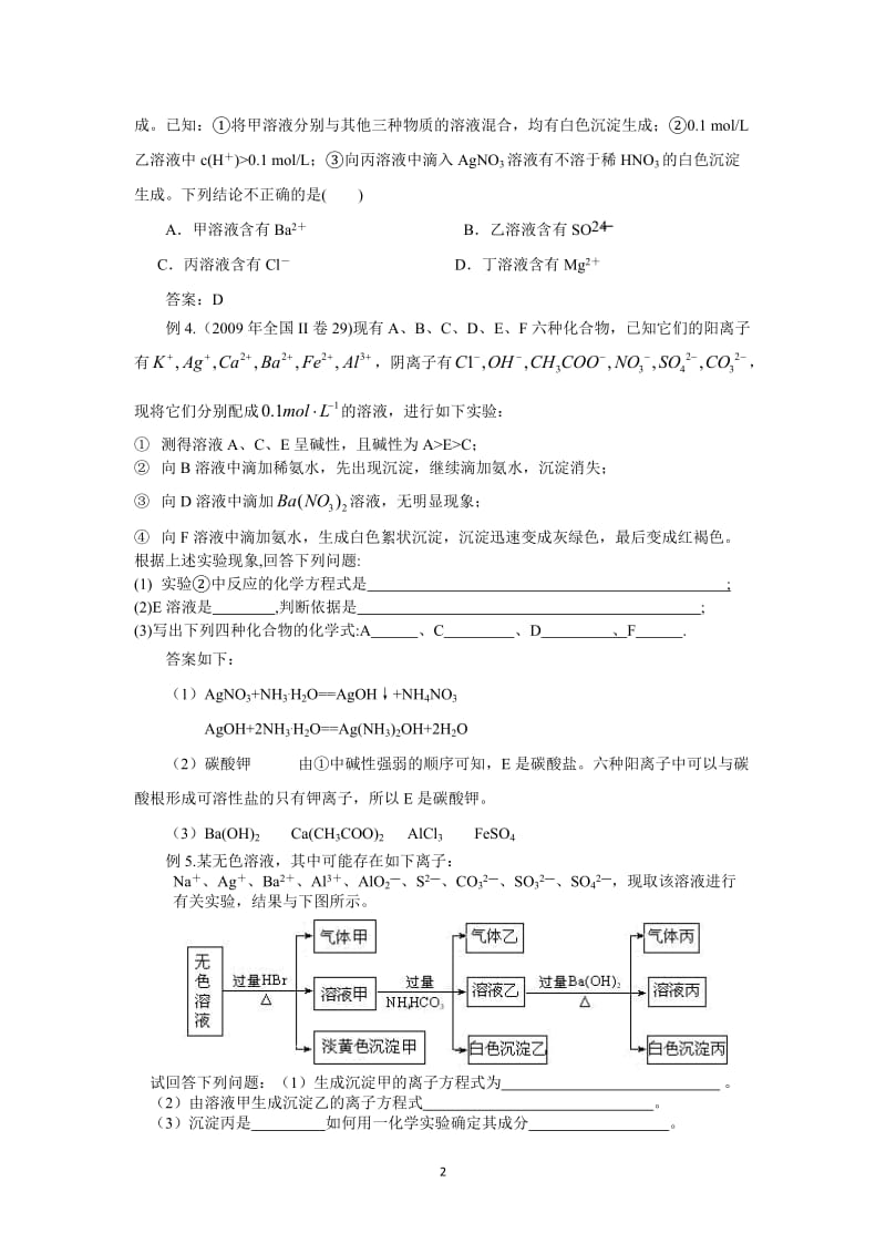 新课程下高考离子推断题的类型考查方式.doc_第2页