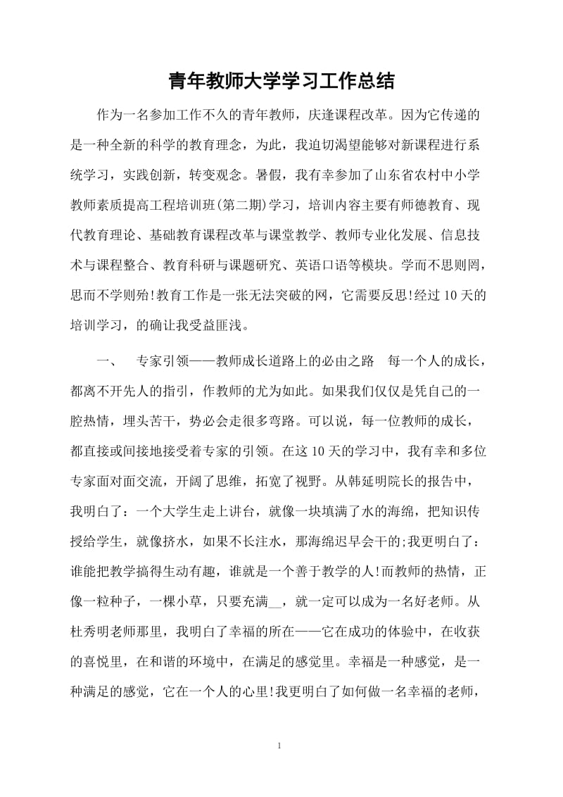 青年教师大学学习的总结.docx_第1页