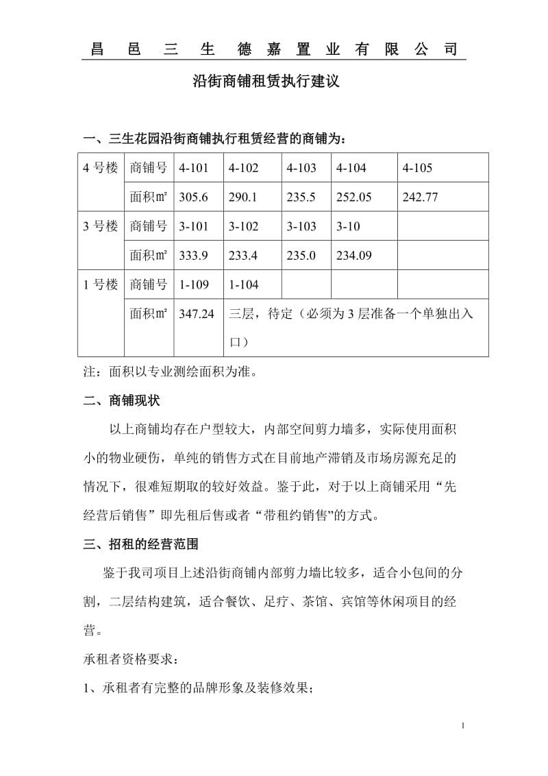 沿街商铺租赁建议.doc_第1页