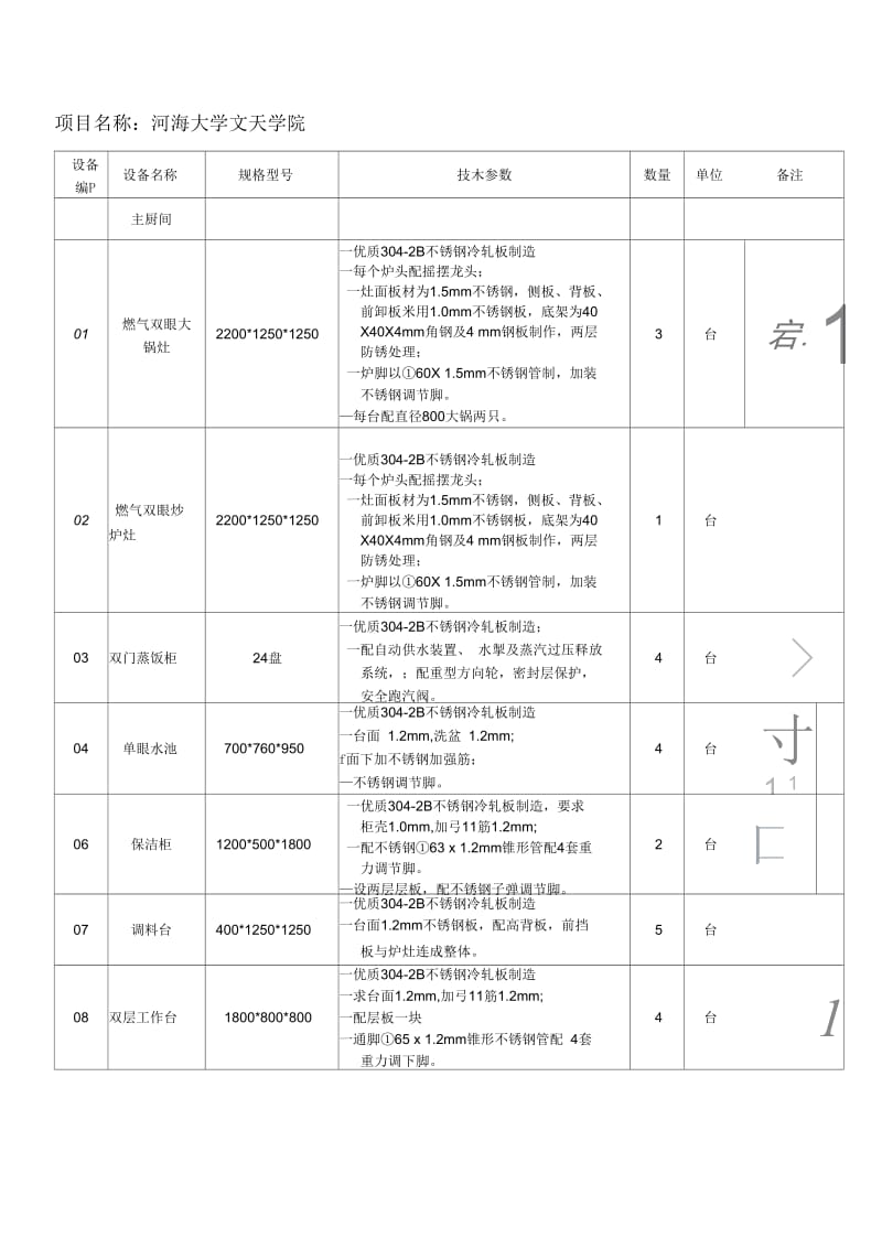 河海大学文天学院学生食堂设备招标公告.docx_第3页