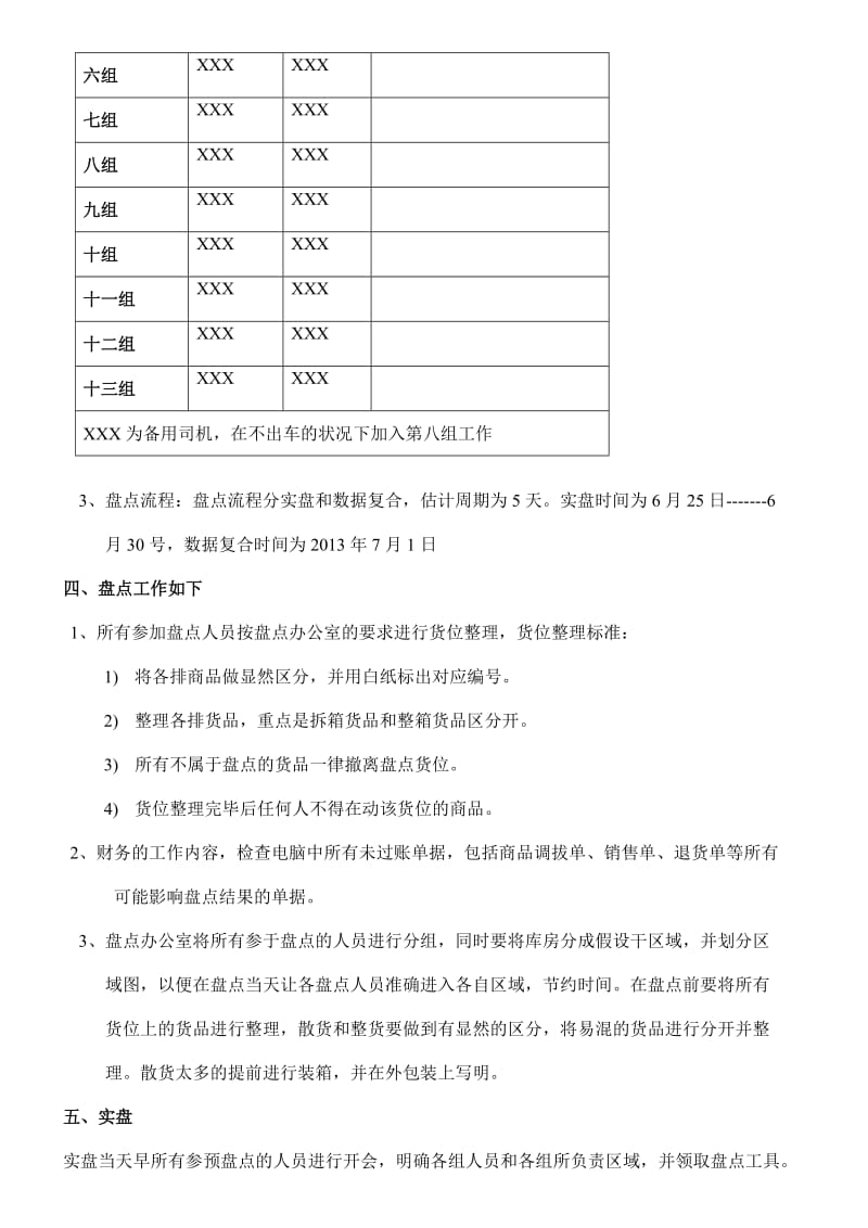 仓库年中盘点计划仓储物流部2013年中盘点实施方案.doc_第2页