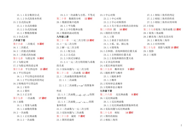 人教版初中数学教材详细版.doc_第2页