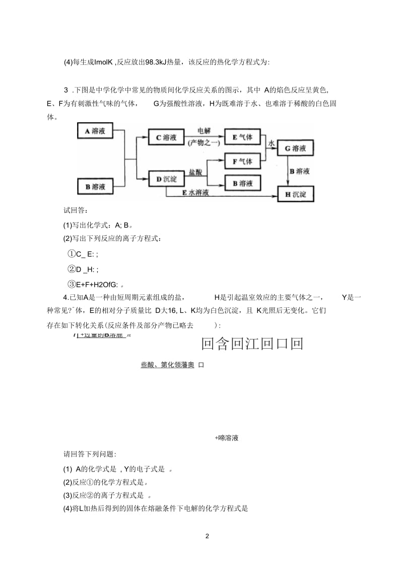 高三化学无机框图题强化训练解析.docx_第2页