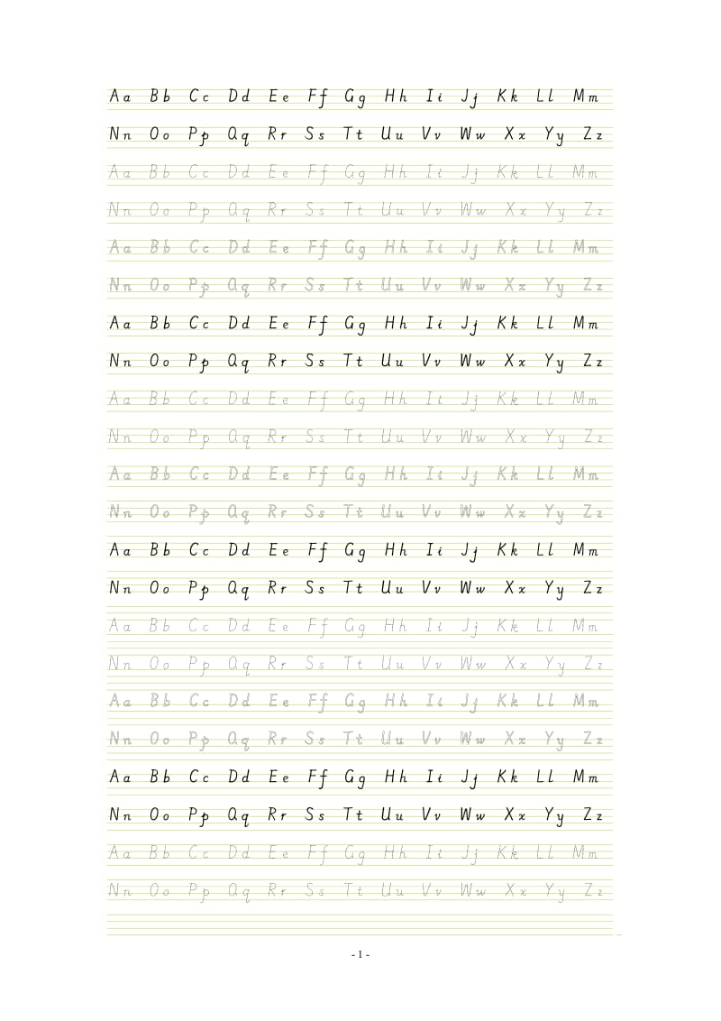 26个英文字母字帖.pdf_第1页