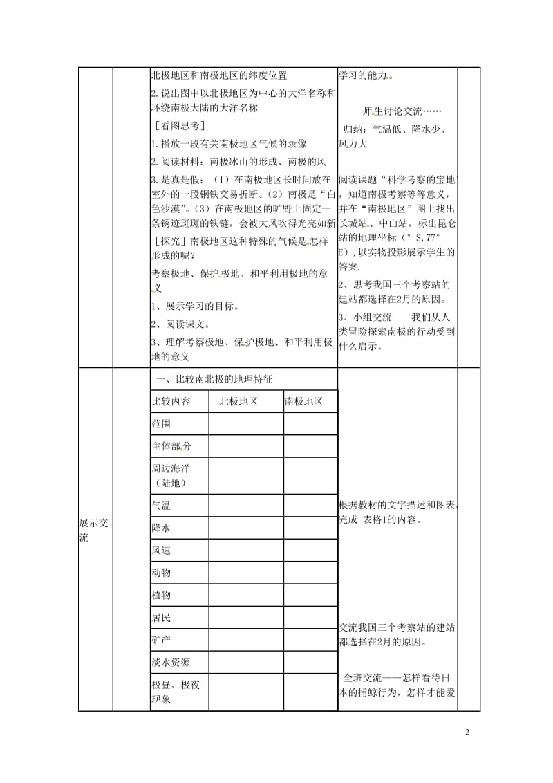 山东省临沭县第三初级中学七年级地理下册《极地地区》教案 湘教版.doc_第2页