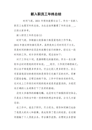 新入职员工年终总结.docx