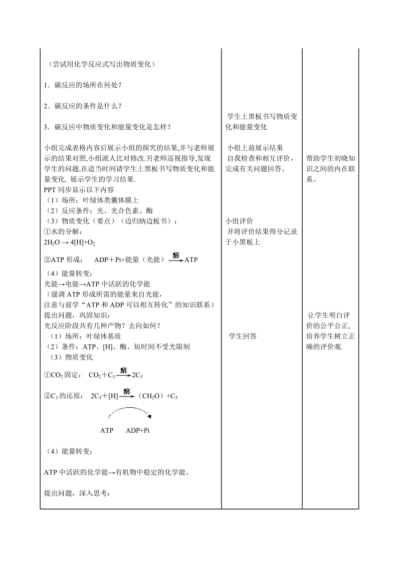 光合作用的过程教学设计（刘凤梅）.docx_第3页