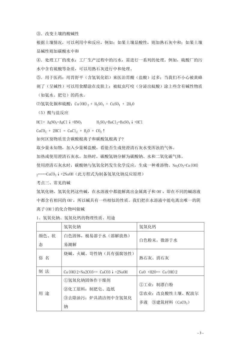 初中化学酸和碱知识点及练习题资料[共10页].doc_第3页