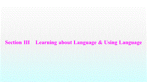 Unit 3 Section Ⅲ　Learning about Language & Using Language.ppt