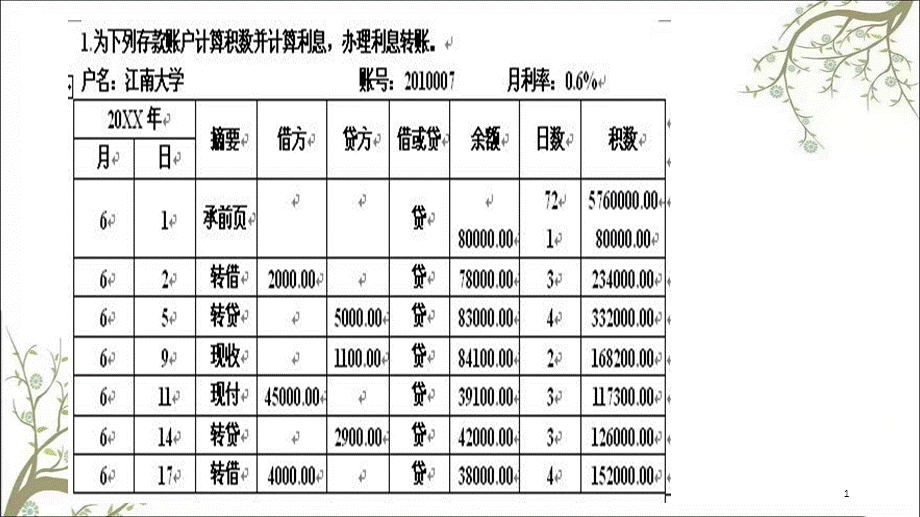 银行会计练习一答案课件.ppt_第1页