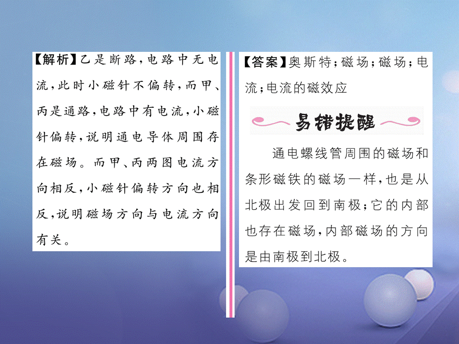 （云南专用）九年级物理全册 17.2 电流的磁场 第1课时 通电螺线管的磁场作业课件 （新版）沪科版[共17页].ppt_第3页