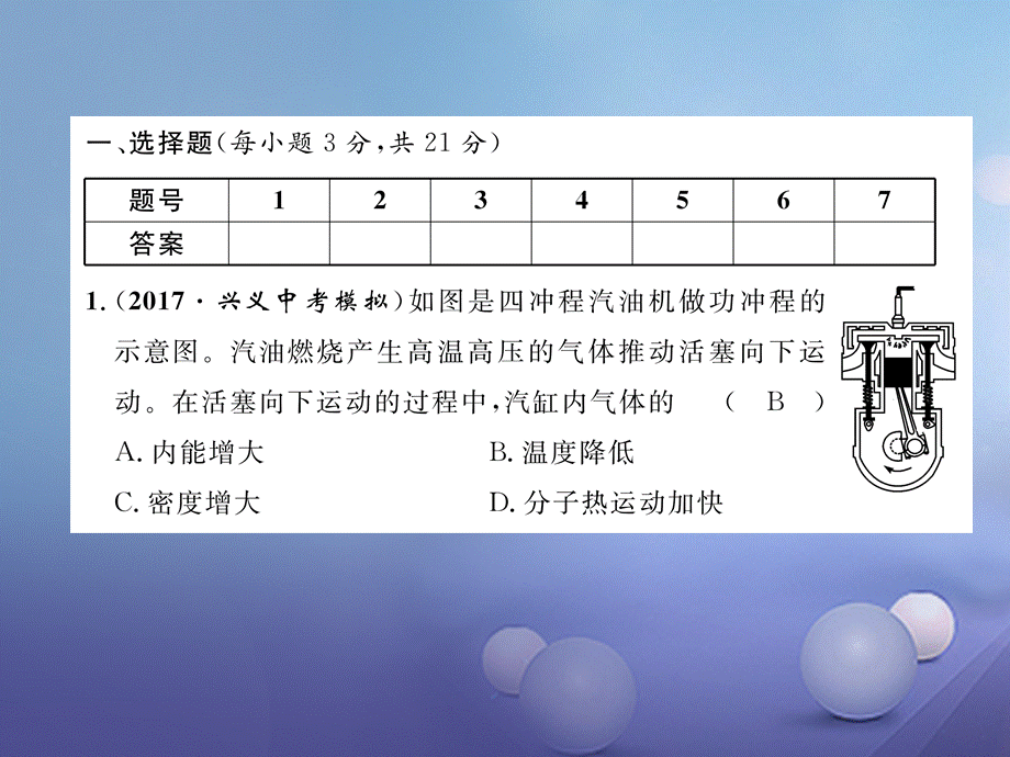 （黔西南地区）九年级物理全册 第14章 内能的利用达标测试卷课件 （新版）新人教版[共28页].ppt_第2页