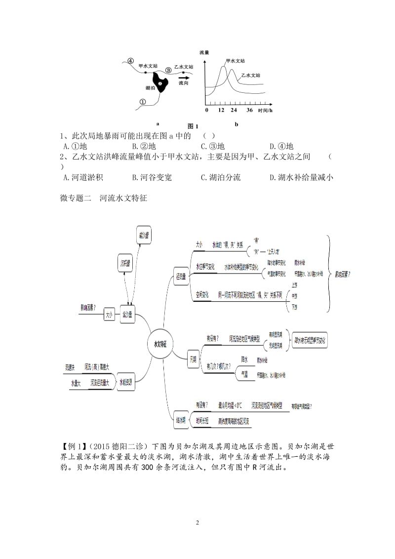 河流专题2018届高考地理专项训练--河流.doc_第2页