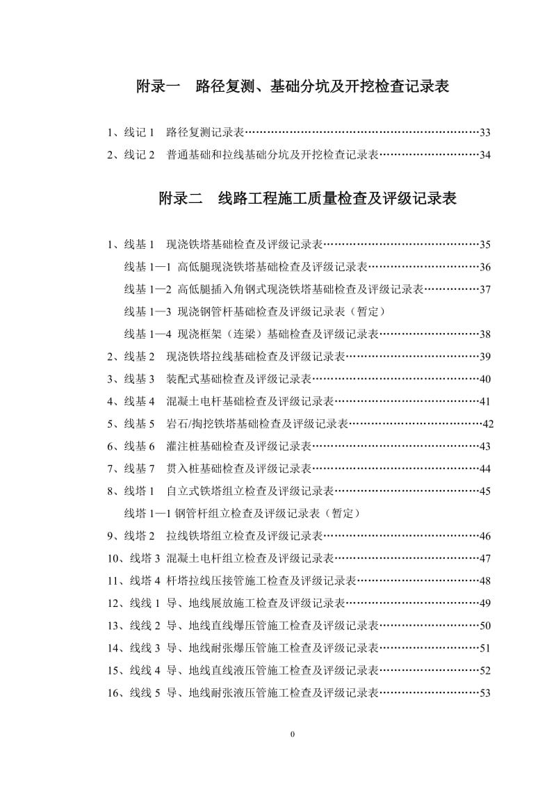 输电线路工程施工质量检查及评级全套表.doc_第1页