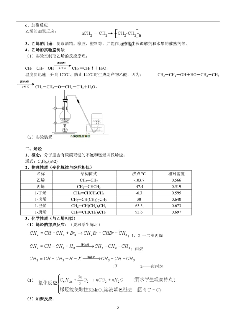 高二化学第讲：烯烃（教师版）.doc_第2页