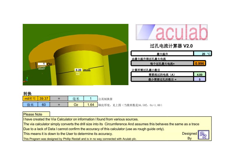 PCB过孔电流计算器.xls_第1页