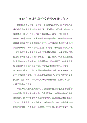 2019年会计部社会实践学习报告范文.docx