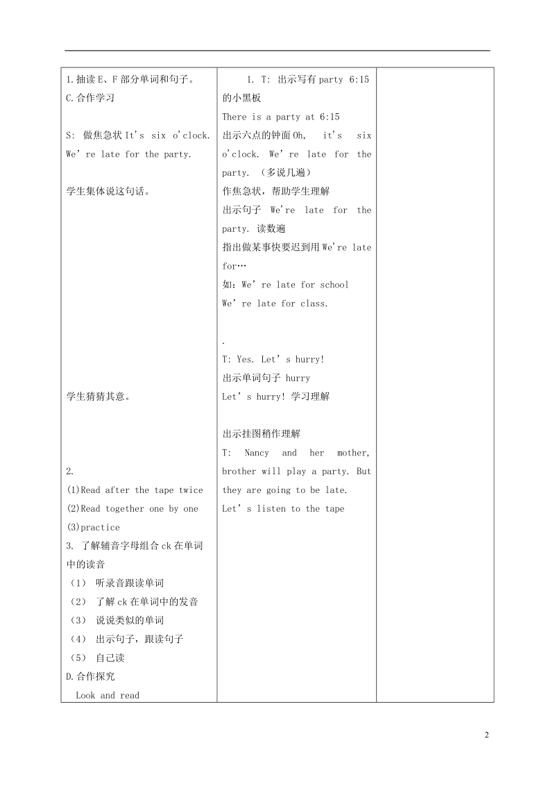 四年级英语下册 Unit 2(11)教案 苏教牛津版.doc_第2页